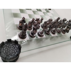 Jeu D'échecs Chevalier Médiéval Plateau Verre Mysticalls Masterpiece Jeux Échec