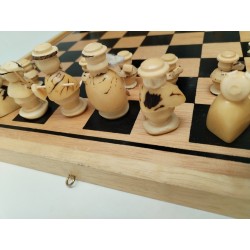 Jeu D'échecs Artisanal Sculpté Main Jeu Échec Villageois Tribu