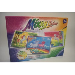 Mixxy colors Le Monde des Licornes Edition Ravensburger jeu de société jeux lignes magiques peinture facile