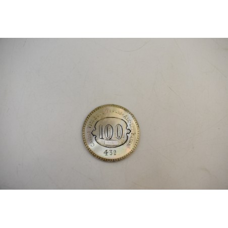 Jetons 100 francs nacre ciselé Casino Villa des fleurs Aix les bains numéro 430 ancien collection
