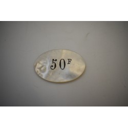 50 francs jetons ancien Casino Grand Cercle Aix les bains numéro 29 plaque nacre casino collection