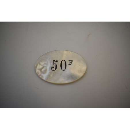 50 francs jetons ancien Casino Grand Cercle Aix les bains numéro 29 plaque nacre casino collection