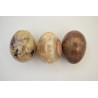 Lot de 3 oeufs en marbre pierre semi environ 7 centimètres