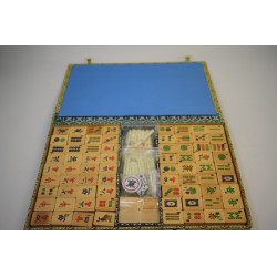 Coffret valise jeu de mah jong bambou neuf jeu de société jeux