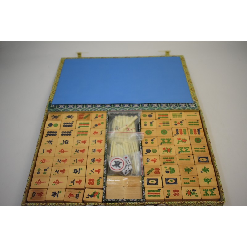 Coffret valise jeu de mah jong bambou neuf jeu de société jeux