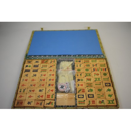 Coffret valise jeu de mah jong bambou neuf jeu de société jeux