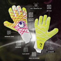 Uhlsport Neuf Prediction Ultragrip Maignan official taille 9 Hn Half negative gants gardien de but gant goal keeper blanc rose