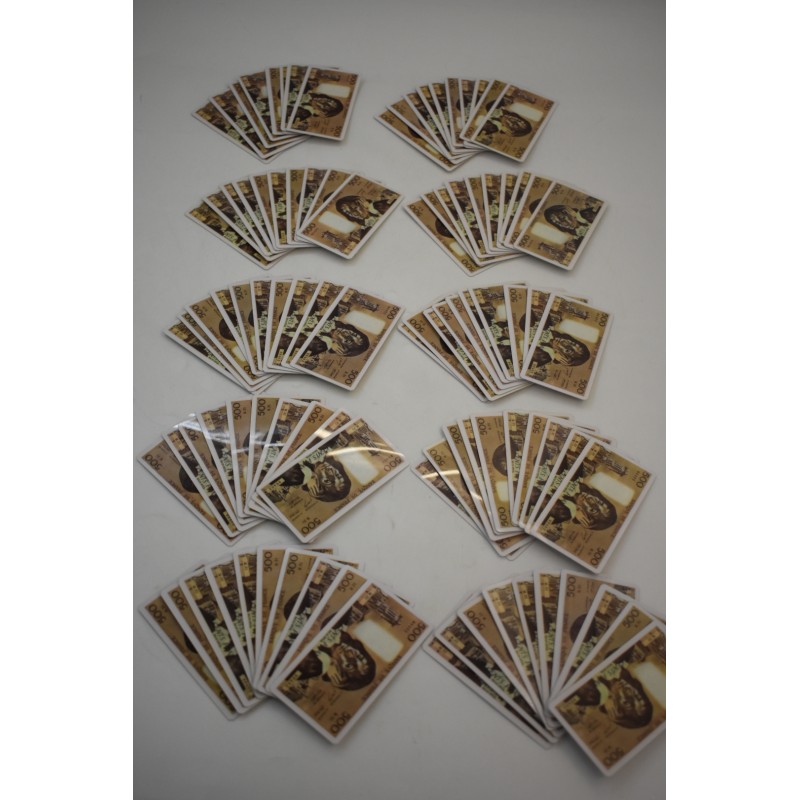 Lot de 99 mises jetons plaques billet de 500 francs pascal poker casino cartes