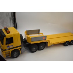 Lot Bruder Mercedes Actros 4143 Man An 2002 Camion Remorque Plateau Fliegl Spiel