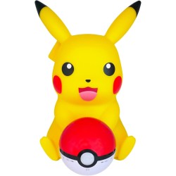 Pokemon Figurine Lumineuse Pikachu Poké Ball Enceinte sans Fil LED 2 Modes d'éclairage USB/microUSB AUX Jack 3.5 mm