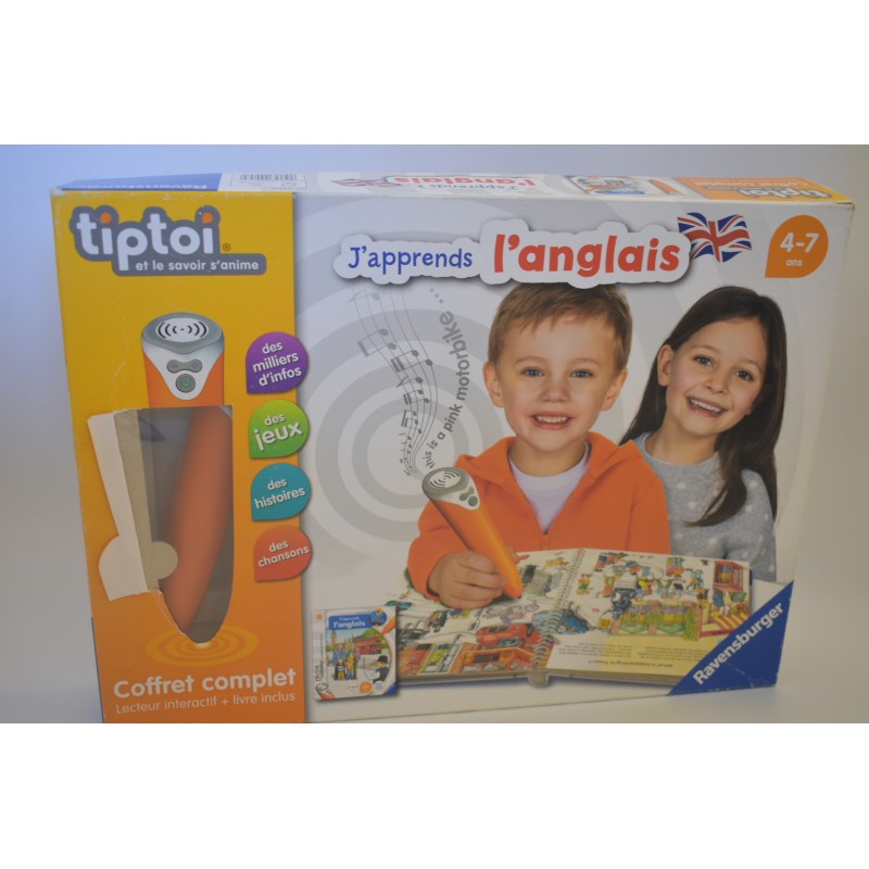 Tiptoi Coffret Complet j'apprends l'anglais lecteur Oid + livre interactif Edition Ravensburger jeu de société jeux educatif