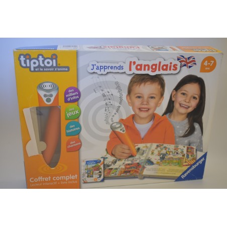 Tiptoi Coffret Complet j'apprends l'anglais lecteur Oid + livre interactif Edition Ravensburger jeu de société jeux educatif