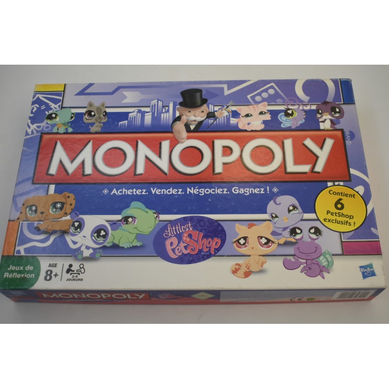 Monopoly Edition Littlelest Petshop 6 figurines exclusives jeu de société jeux parker hasbro