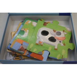 Puzzle tactile Géant edition djeco jeu de société tactilo ferme animaux