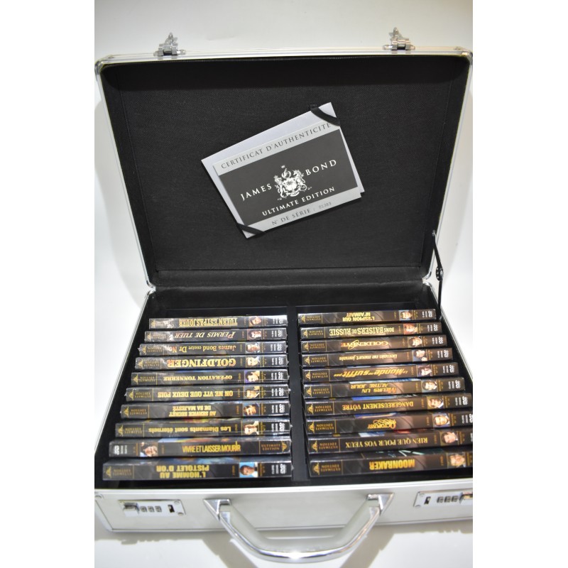 007 James Bond Valise Ultimate Edition malette coffret 20 Dvd dont 10 neuf carte collector numérotée affiches films