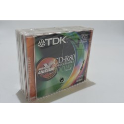 lot de 5 TDK Cd-R80 cd recordable Reflex Ultra 700 mb 80 min up to 24X compact disc