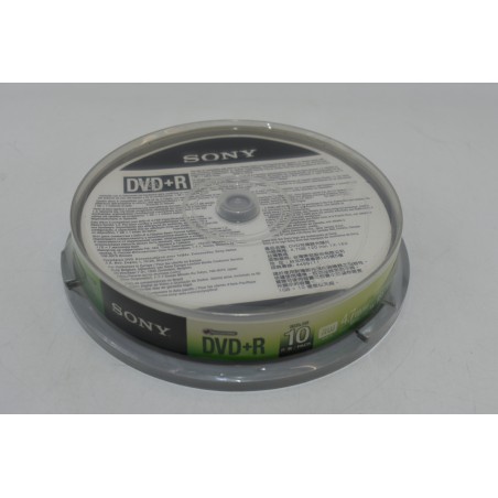 Lot neuf de 10 Sony Dvd R pack 4.7 GB 120 MIN 1X-16X optical media vidéo film