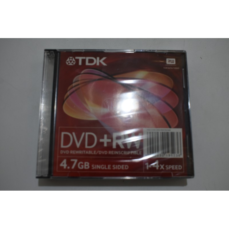 Lot de 5 Neuf Tdk DVD RW 4.7 GB 1-4X vidéo film cd