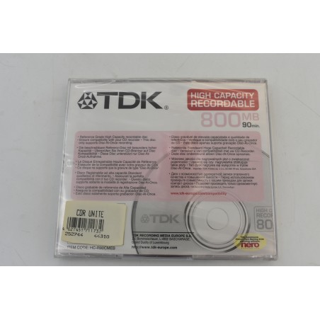 Rare Metallic Disc neuf tdk 800 MB 90 MIN 40X compact disc vierge cd audio