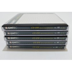 Lot de 7 neuf Emtec Basf Cd Rw High Performance Compact disc re writable 700 mb 80 min
