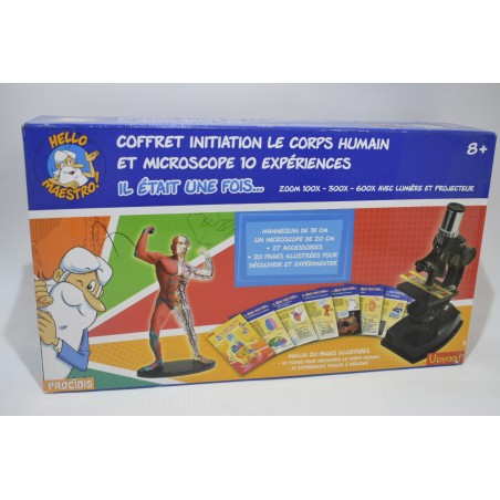 Il etait une fois ... Hello Maestro ! coffret initiation le corps humains microscopes 10 experiences Prodicis Upyaa !