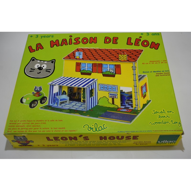 La maison de Léon Edition Vilac jeu construction maison de poupée jouet en bois jeu maison meubles