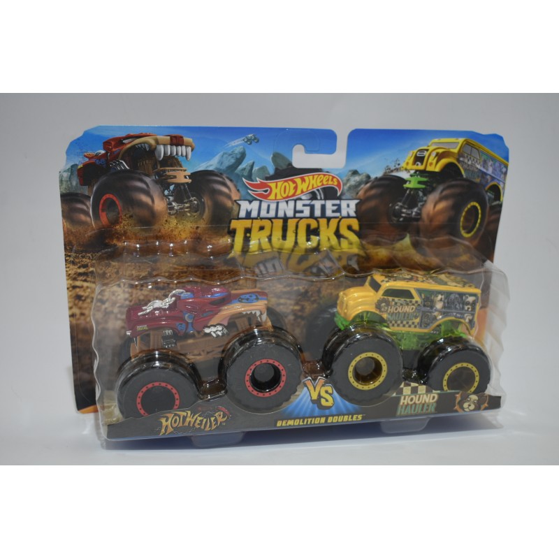 Hot Wheels Monster Trucks Hotweiler hound hauler demolition doubles Mattel jeu jouet voiture