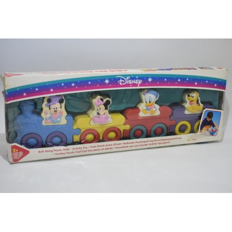 Disney Jouet Vintage Mattel Train Puzzle Jouet D'éveil Roll Along En Boîte