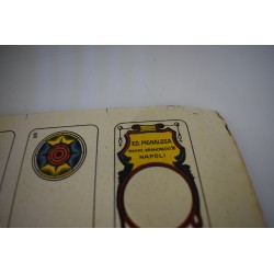Années 40 vintage Pignalosa Napoli Italy planche cartes a jouer UNCUT SHEET Rampe Brancaccio 76 scopa tarot
