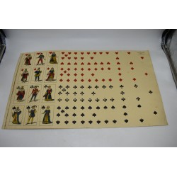 Années 40 vintage Pignalosa Napoli Planche de cartes a jouer Rampe brancaccio 76 uncut sheet tarot scopa