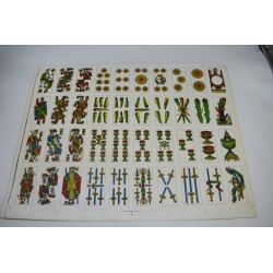 Années 40 vintage Pignalose Napoli Planche de cartes a jouer ancienne uncut sheet scopa tarot
