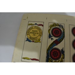 Années 40 vintage Pignalosa Napoli planche jeux de cartes uncut sheet jeu carte rampe brancaccio 75