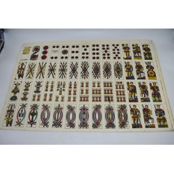 Années 40 vintage Pignalosa Napoli planche jeux de cartes uncut sheet jeu carte rampe brancaccio 75