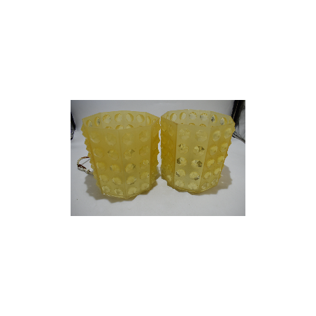 Vintage années 70 luminaire diamant octogonal retro Paire de lampe lustre applique plafonnier suspension abat jour