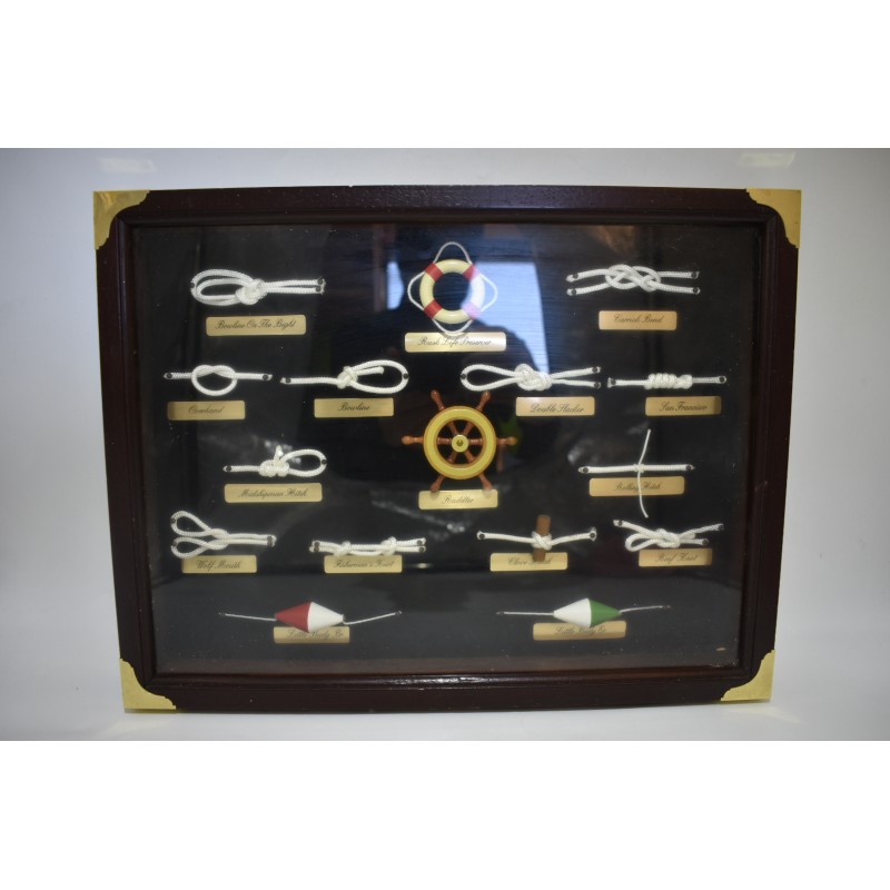 Cadre Tableau thème nœud bateau nautique corde marin 43 x 33 déco vintage marine