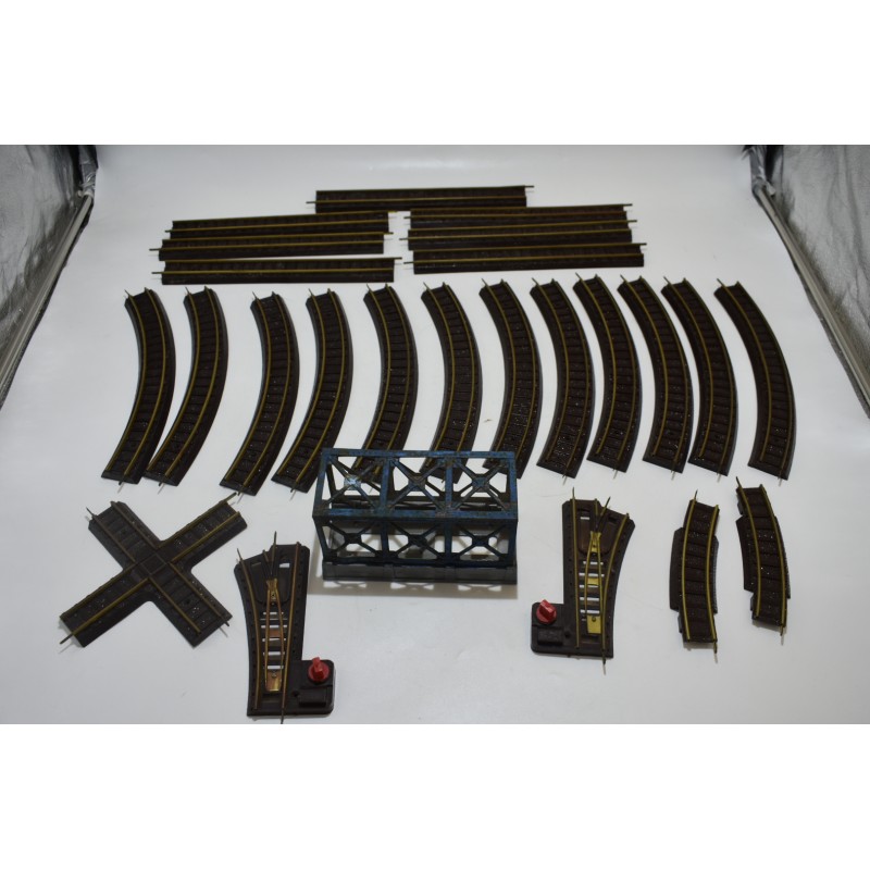 Lots de Rails Jouef ancien Ho croix aiguillages pont courbes droit rail trains modelisme