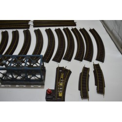 Lots de Rails Jouef ancien Ho croix aiguillages pont courbes droit rail trains modelisme
