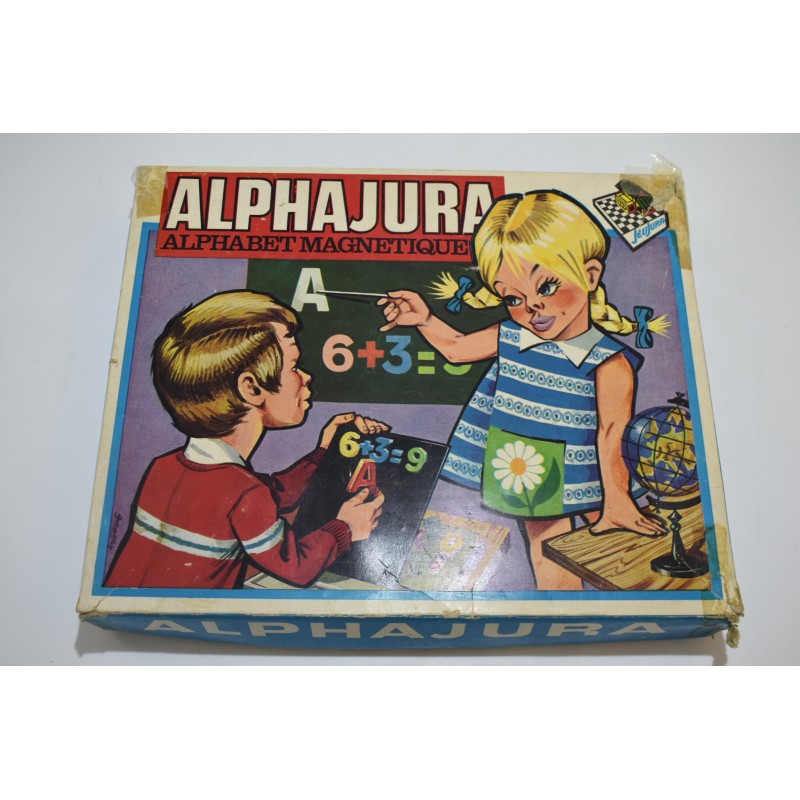 AlphaJura Alphabet magnetique jeu jura vintage ardoise aimantée lettres chiffres tableau école