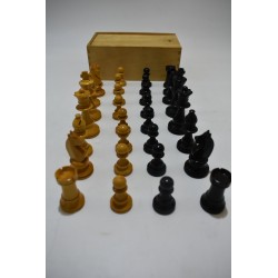 jeu d'echecs ancien staunton bois look chavet lardy jeux de société echec pions pieces