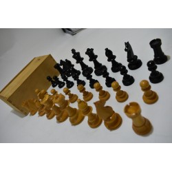jeu d'echecs ancien staunton bois look chavet lardy jeux de société echec pions pieces