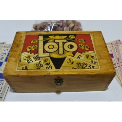 Jeu de loto ancien jeux de société pions bois cartons numéro jeux nouveaux reunis