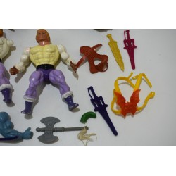 Lot Figurine Vintage retro MOTU master of the universe musclor mattel  Heman maitre de l'univers tigre accessoires épees