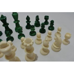 Jeu D'echecs Pieces En malachite pierre verte et blanc jeux echec staunton