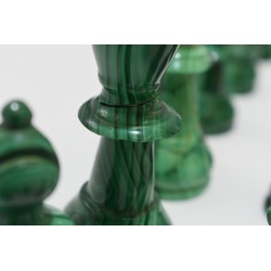 Jeu D'echecs Pieces En malachite pierre verte et blanc jeux echec staunton