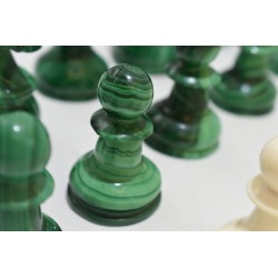 Jeu D'echecs Pieces En malachite pierre verte et blanc jeux echec staunton