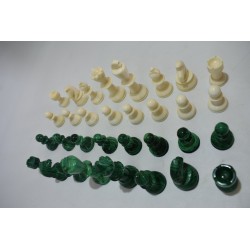 Jeu D'echecs Pieces En malachite pierre verte et blanc jeux echec staunton