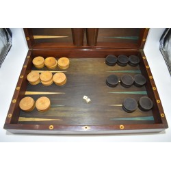 Grand Coffret jeux ancien Tric Trac Jacquet Backgammon Echecs Dames Echec dame plateau échiquier