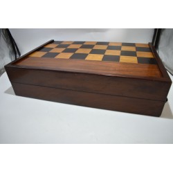 Grand Coffret jeux ancien Tric Trac Jacquet Backgammon Echecs Dames Echec dame plateau échiquier
