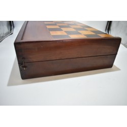 Grand Coffret jeux ancien Tric Trac Jacquet Backgammon Echecs Dames Echec dame plateau échiquier