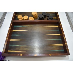 Grand Coffret jeux ancien Tric Trac Jacquet Backgammon Echecs Dames Echec dame plateau échiquier